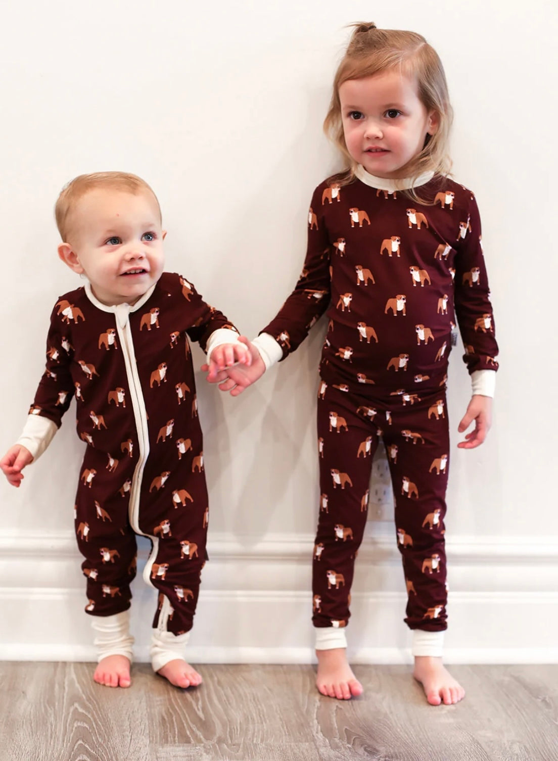 Maroon Bulldog Bamboo Pajamas