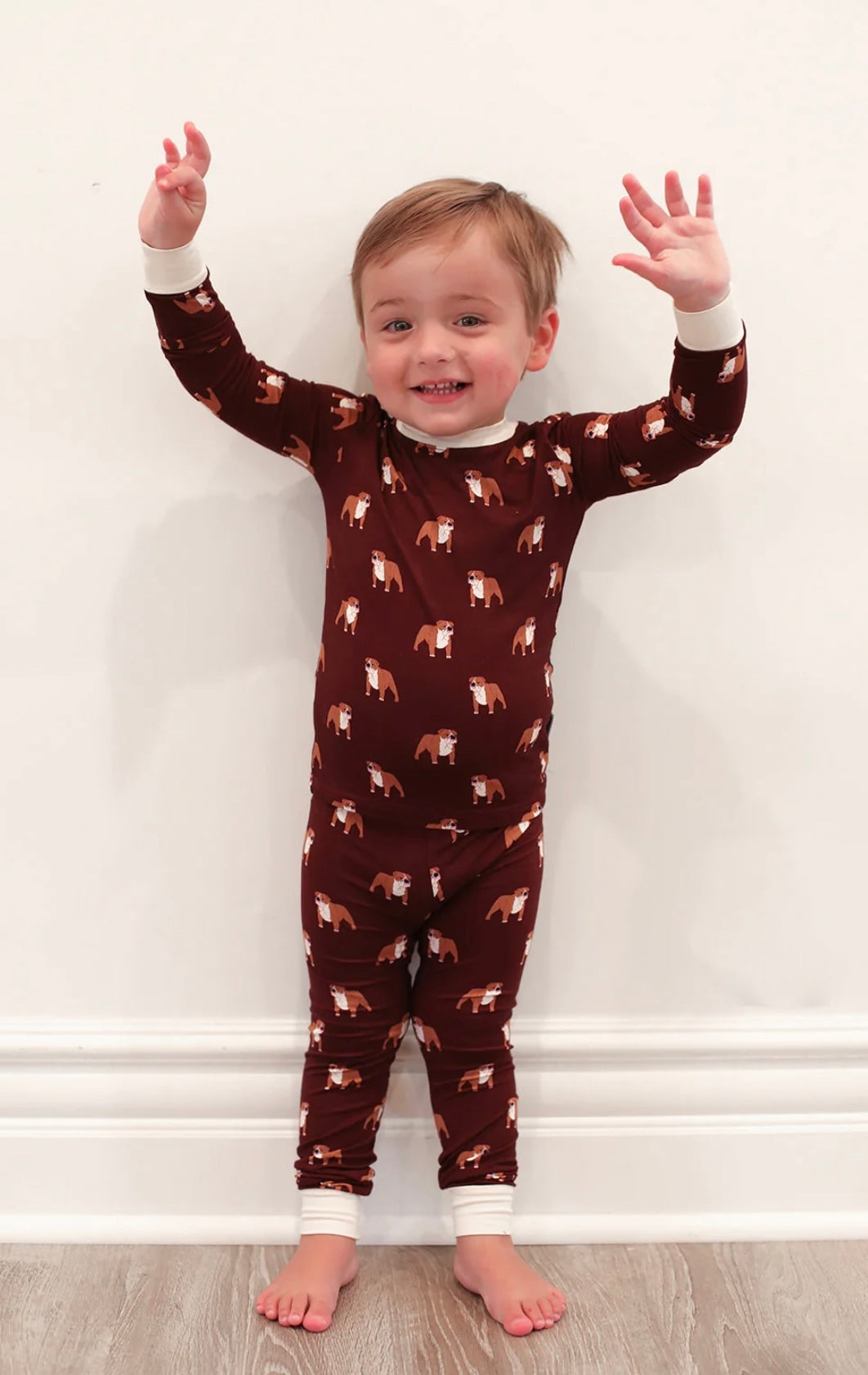 Maroon Bulldog Bamboo Pajamas