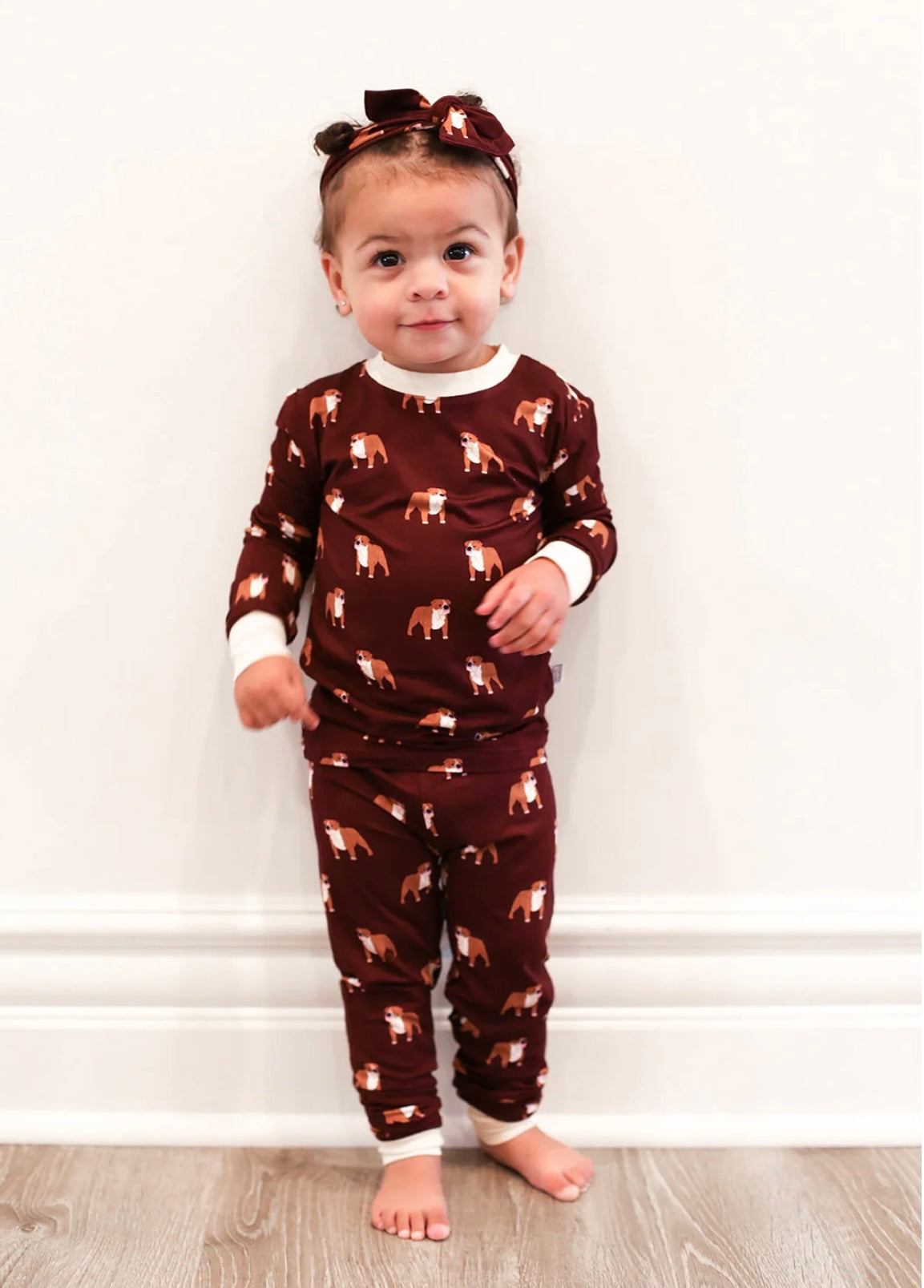 Maroon Bulldog Bamboo Pajamas