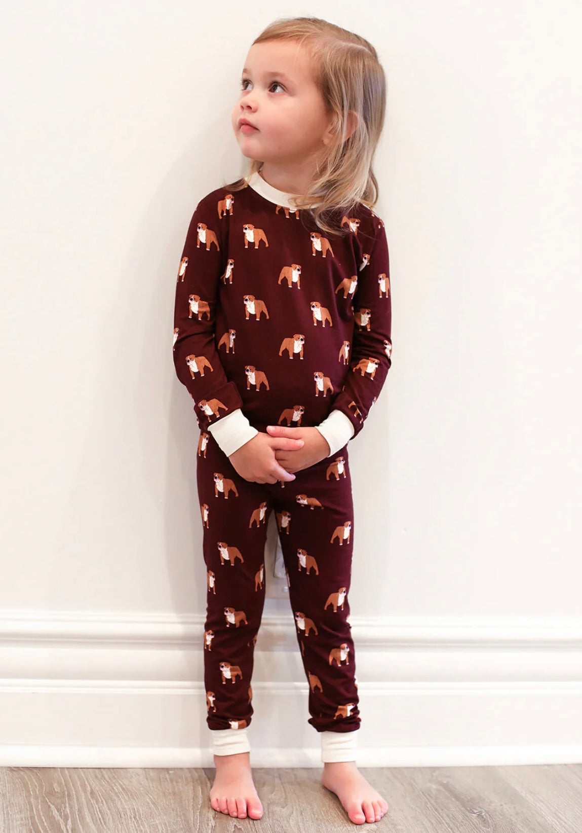 Maroon Bulldog Bamboo Pajamas
