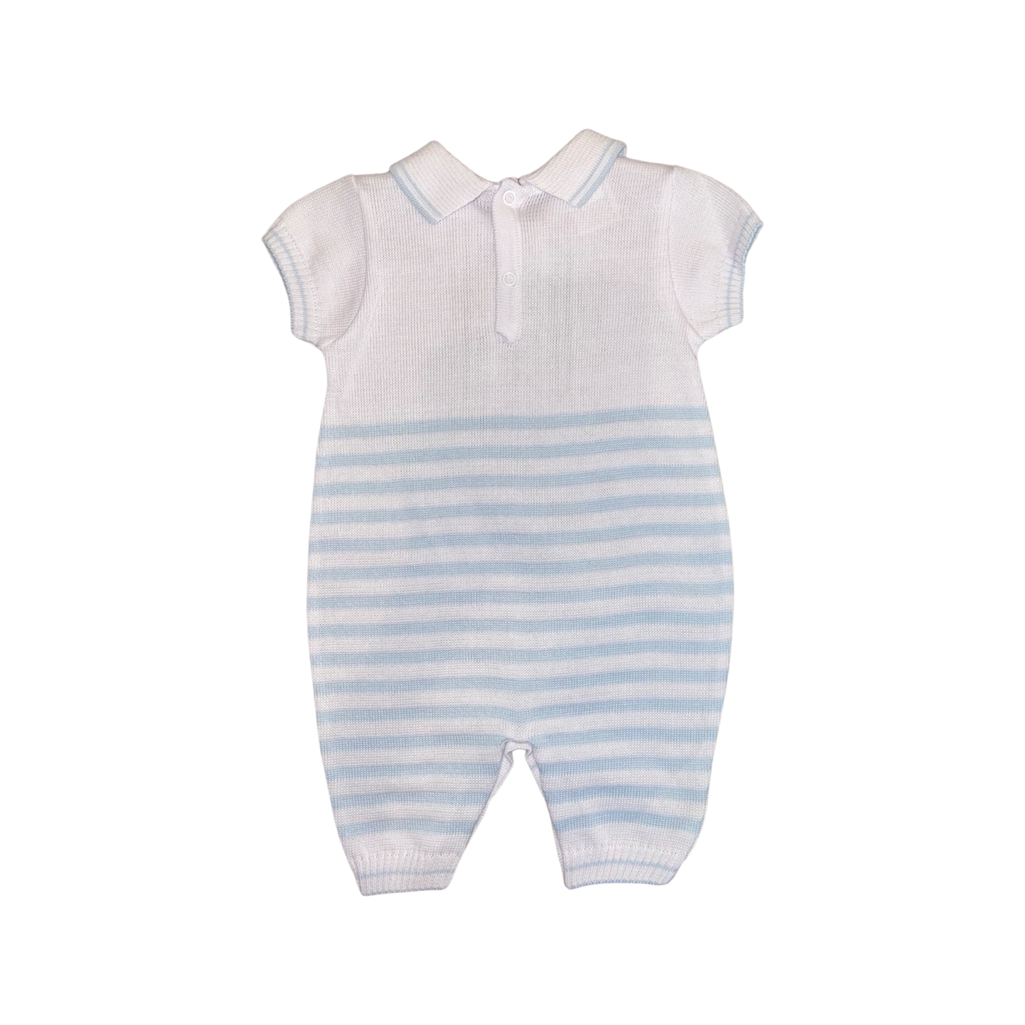 Blue and White Striped Knit Jumper