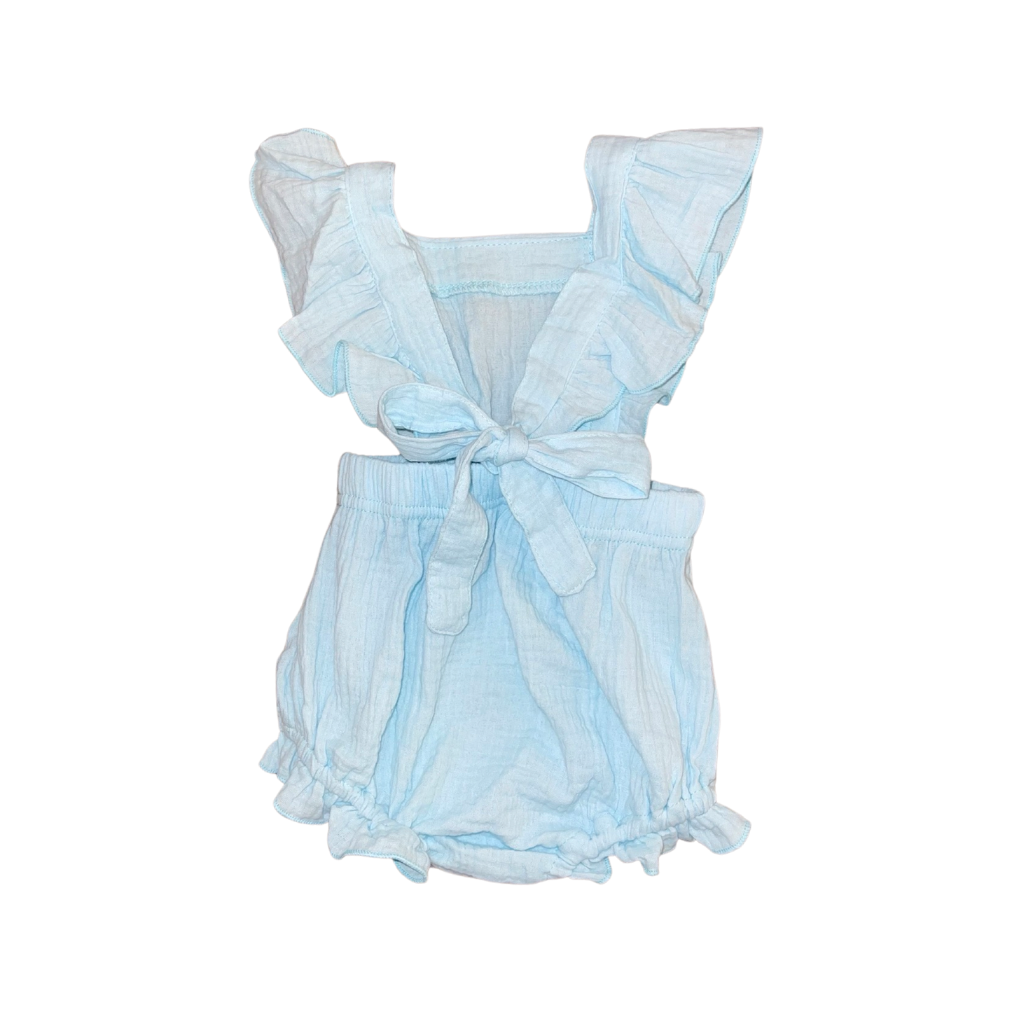 Robin Egg Blue Ruffle Bubble Romper
