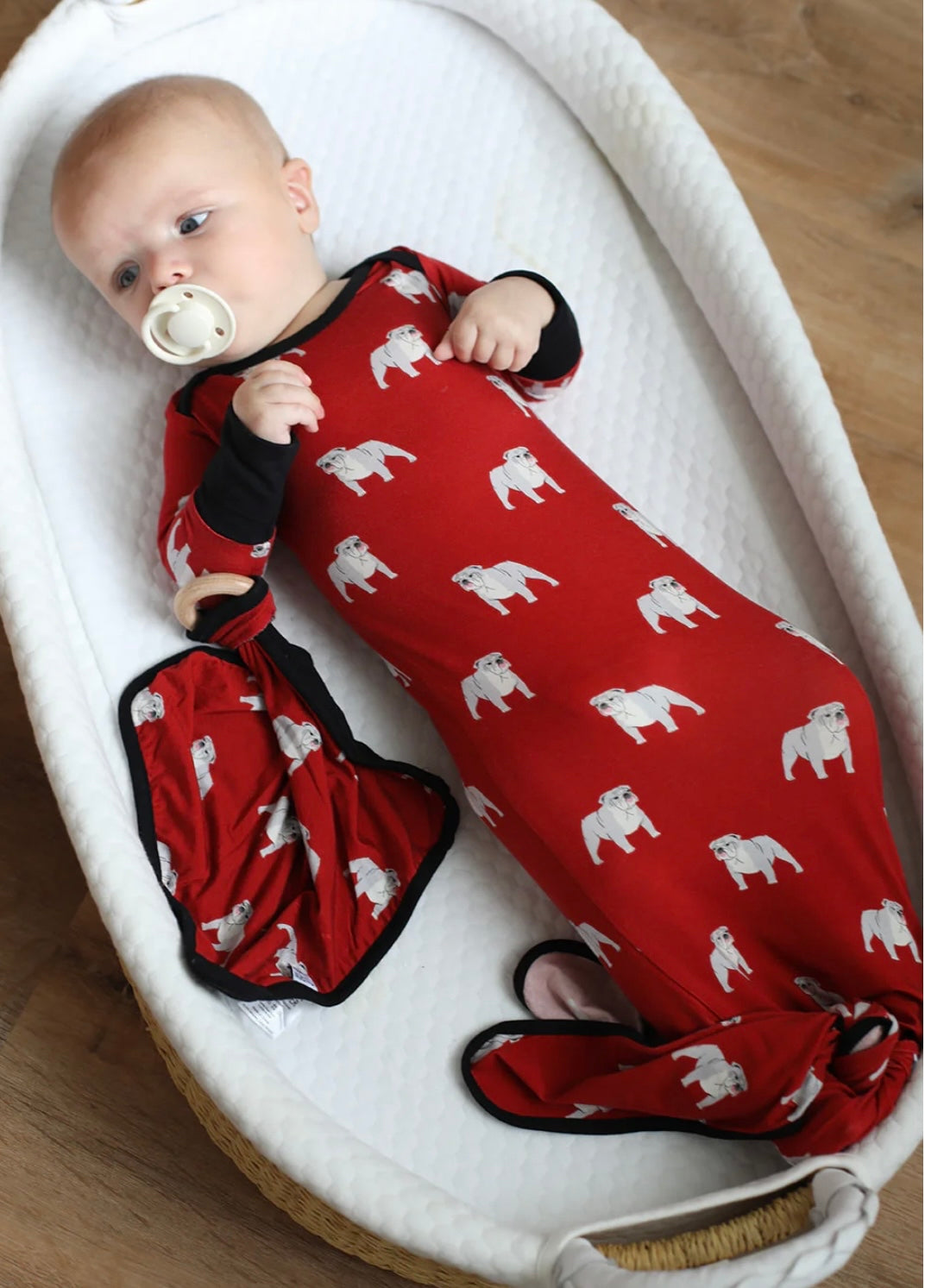 Red Bulldog Bamboo Gown and Hat