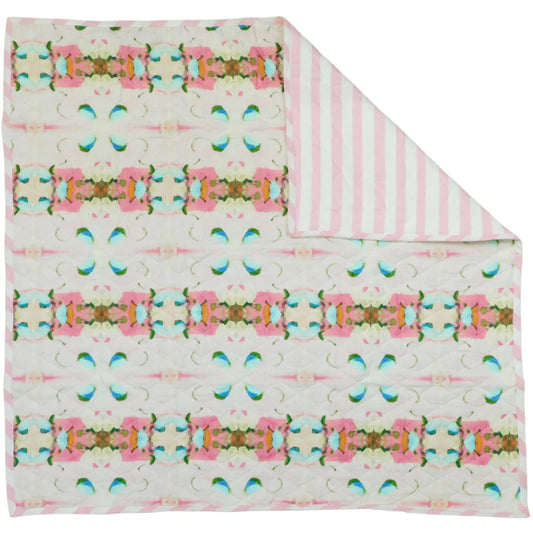 Monet's Garden Pink Baby Blanket