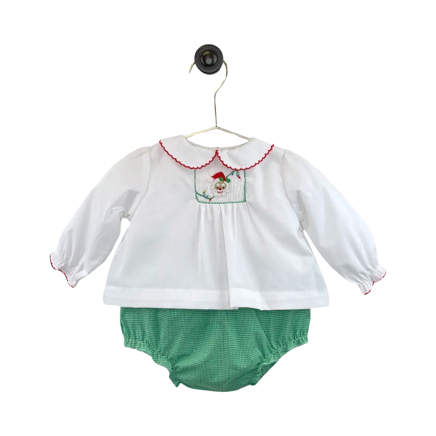 Santa Smocked Diaper Set