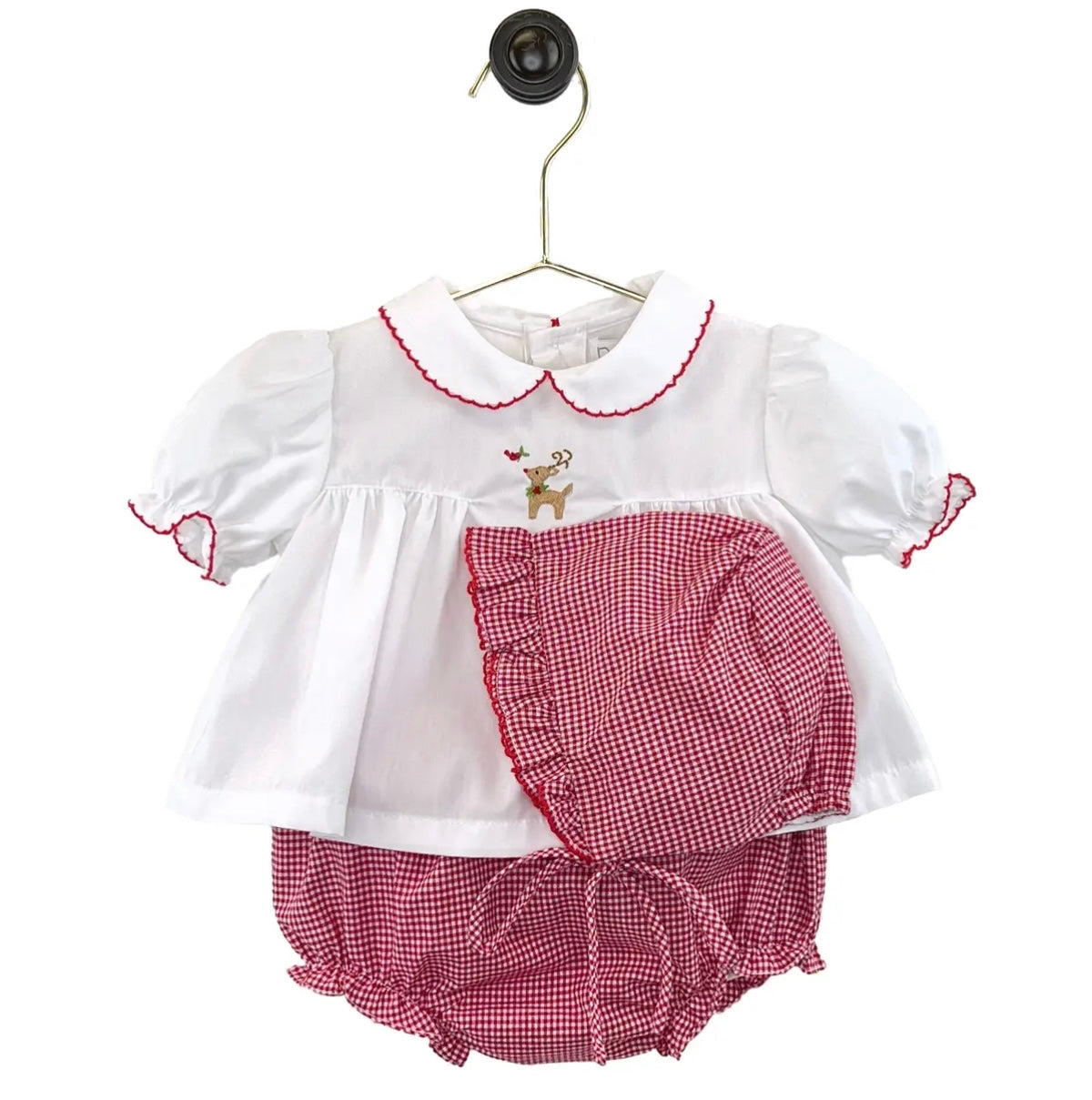 Reindeer Embroidered Diaper Set