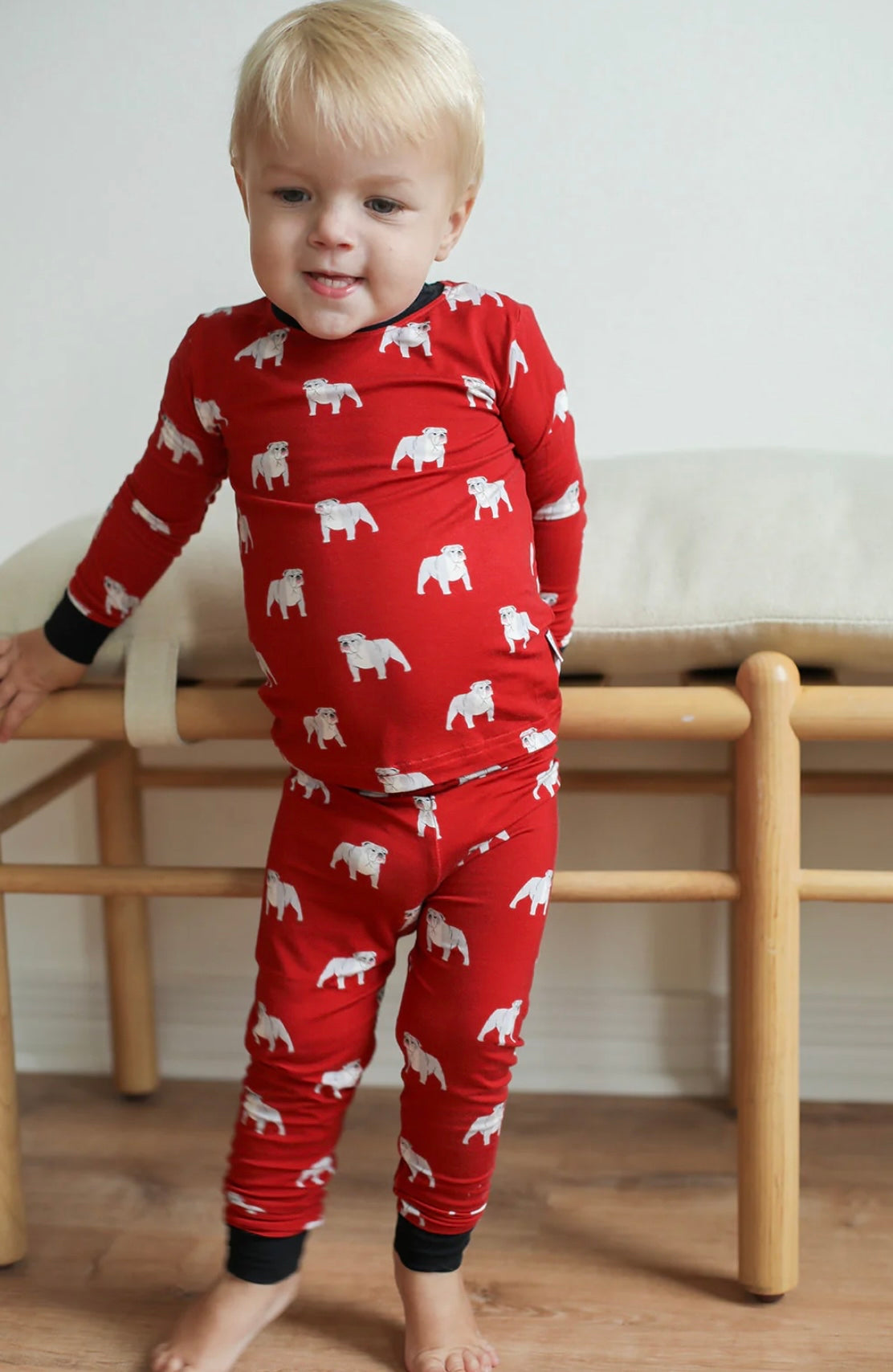 Red Bulldog Bamboo Pajamas