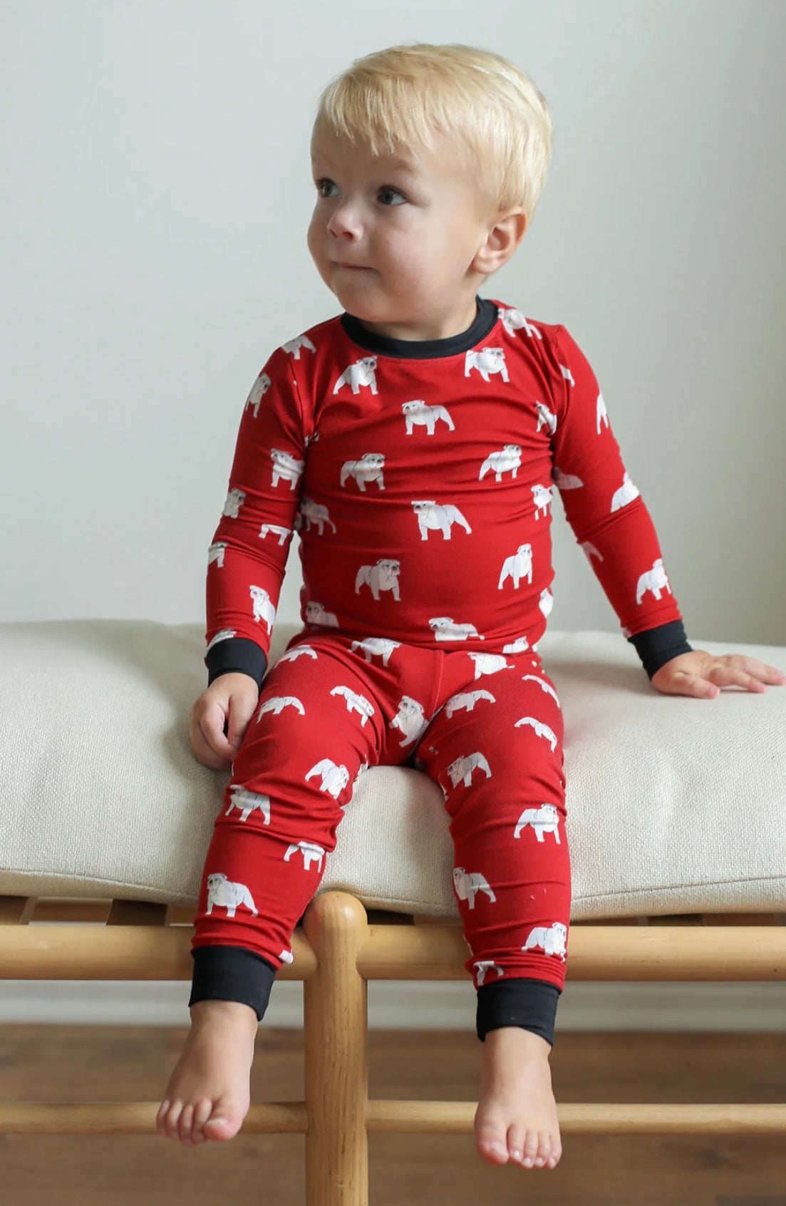 Red Bulldog Bamboo Pajamas