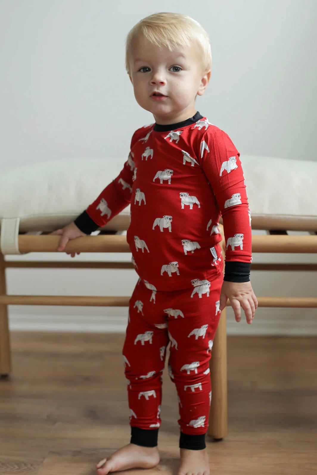 Red Bulldog Bamboo Pajamas