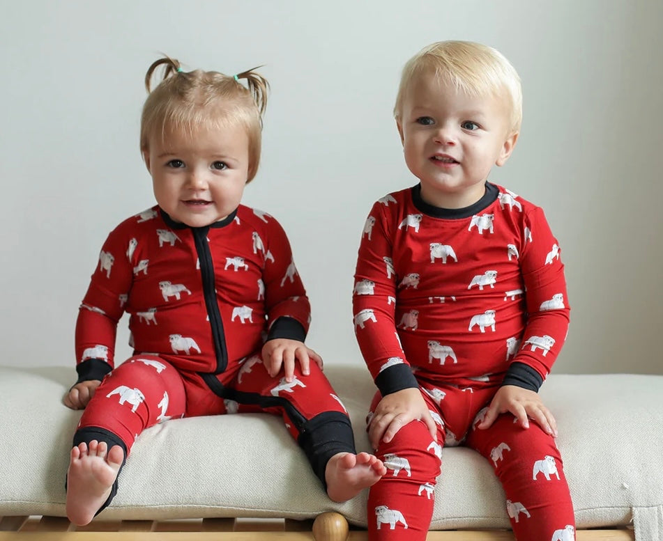 Red Bulldog Bamboo Pajamas