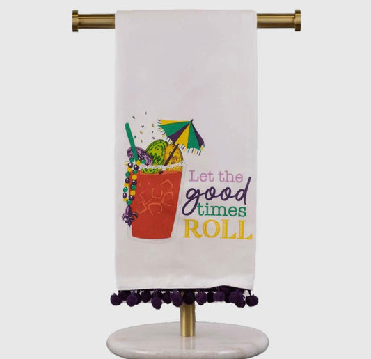 Mardi Gras Pom Pom Hand Towel