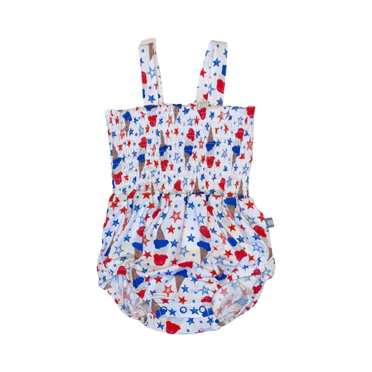 Patriotic Ice Cream Smocked Bamboo Bubble