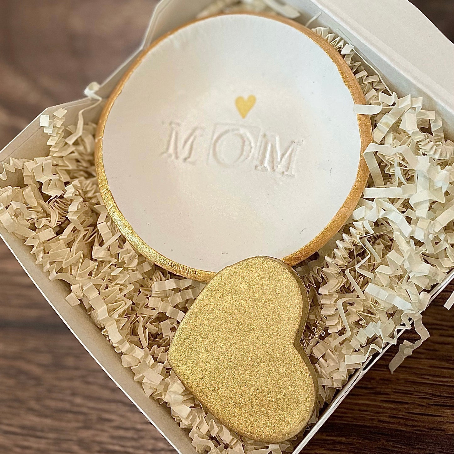 Mom Jewelry Dish with Gold Heart Accent