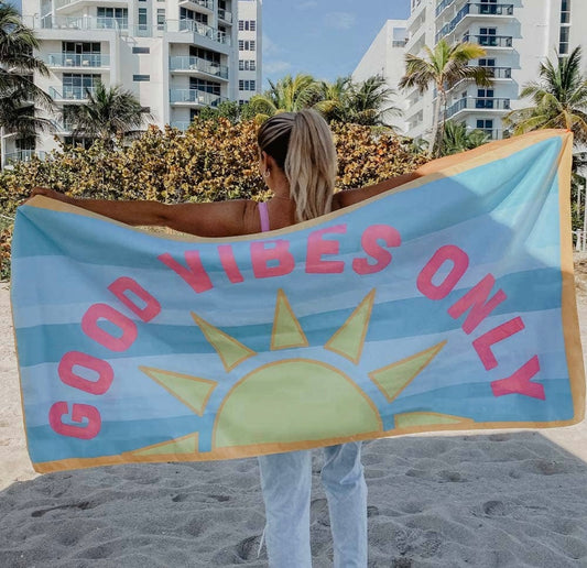 Good Vibes Only Quick Dry Beach Towel