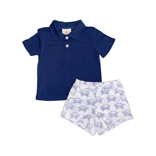 Coastal Collared Shirt and Shorts Set