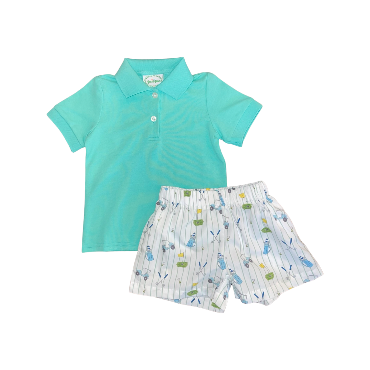 Golf Collared Shirt and Shorts Set