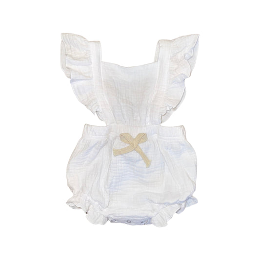 White Ruffle Bubble Romper